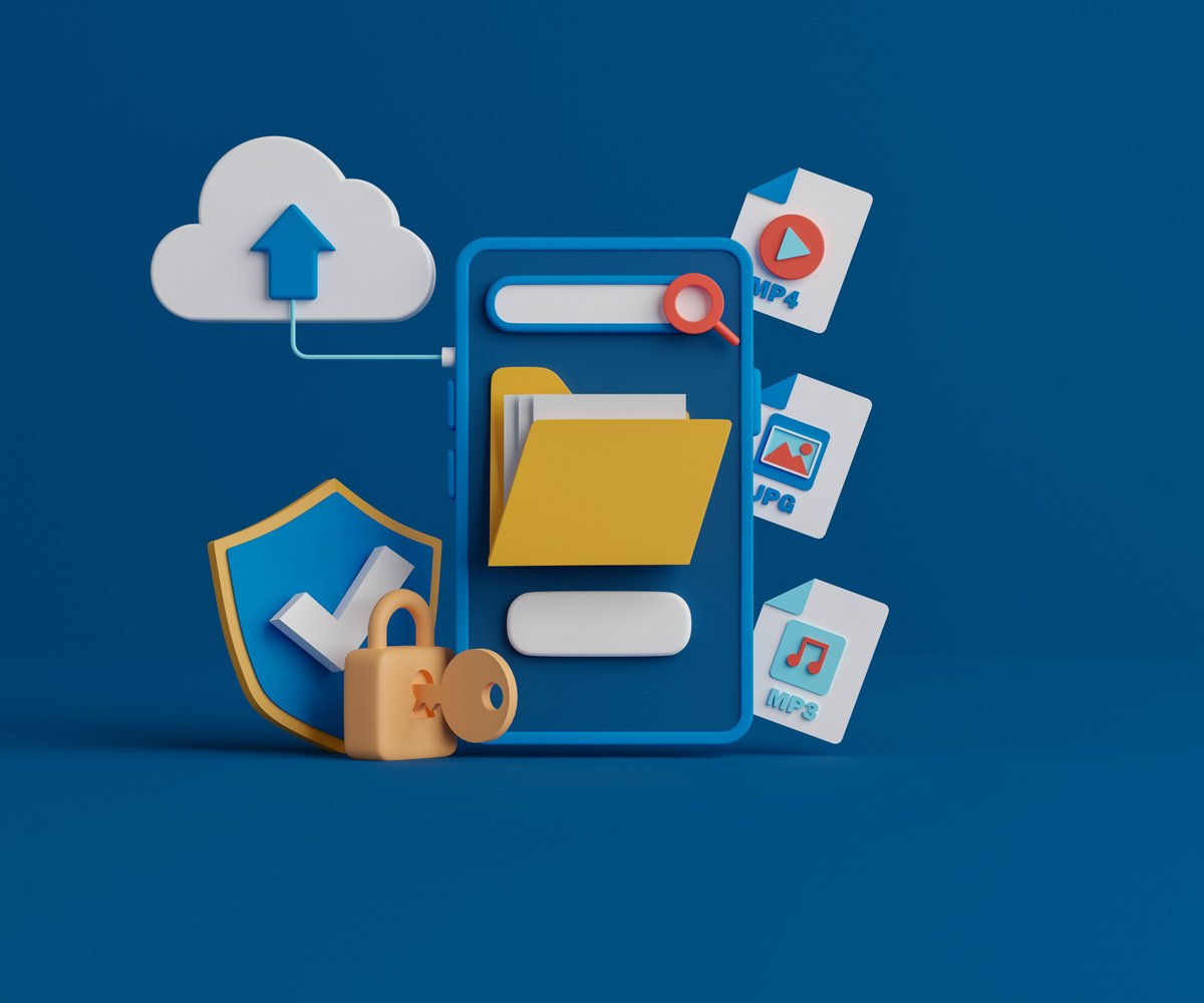 3d rendering concept file management application.